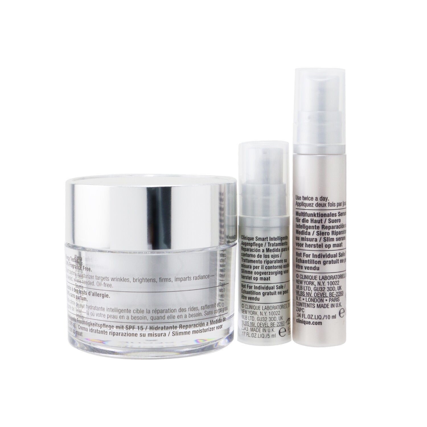 Clinique - Skincare Specialists Clinique Smart Custom-Repair Set: Moisturizer SPF 15 50ml + Serum 10ml + Eye Treatment 5ml - 3pcs - Beauty Nuova