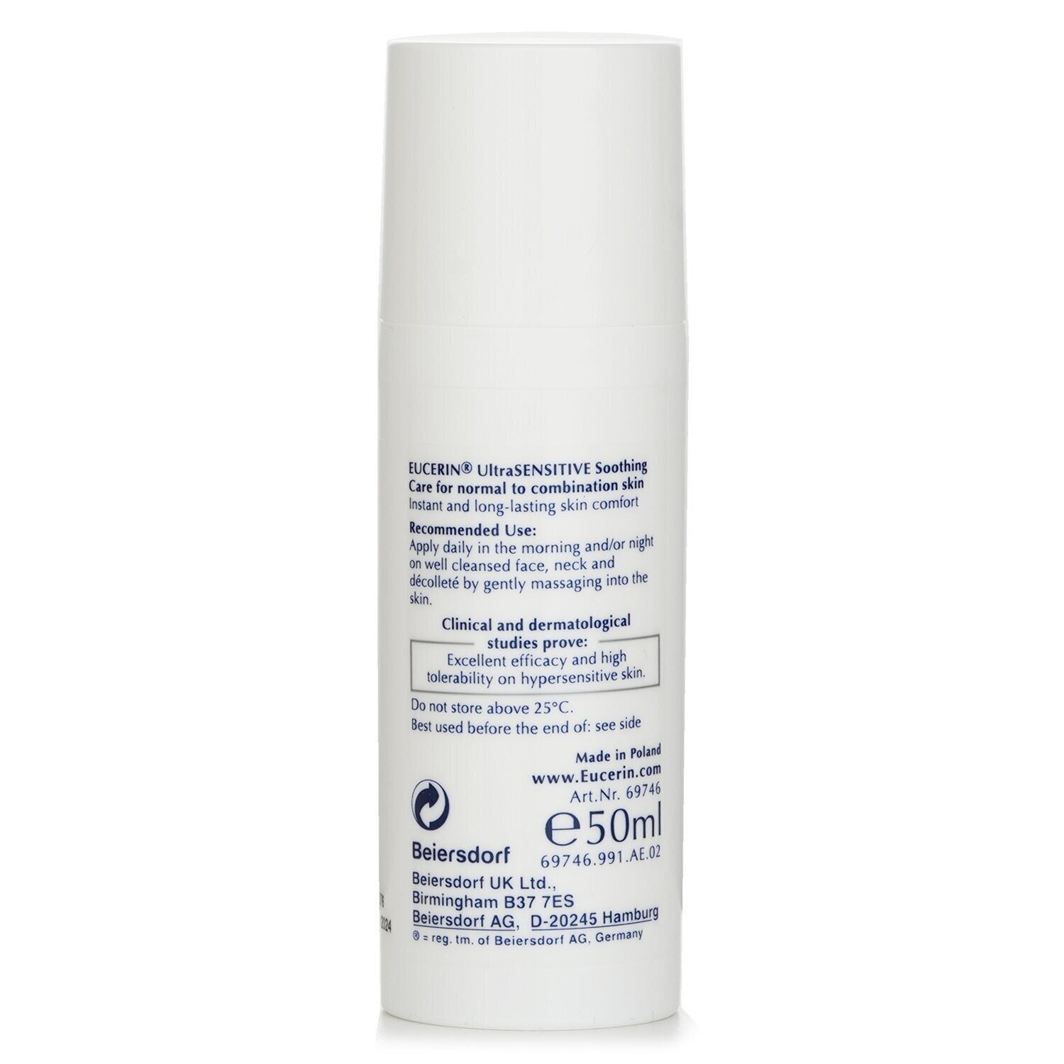 EUCERIN - Ultra Sensitive Soothing Care - For Normal to Combination Skin 108464 50ml - Beauty Nuova