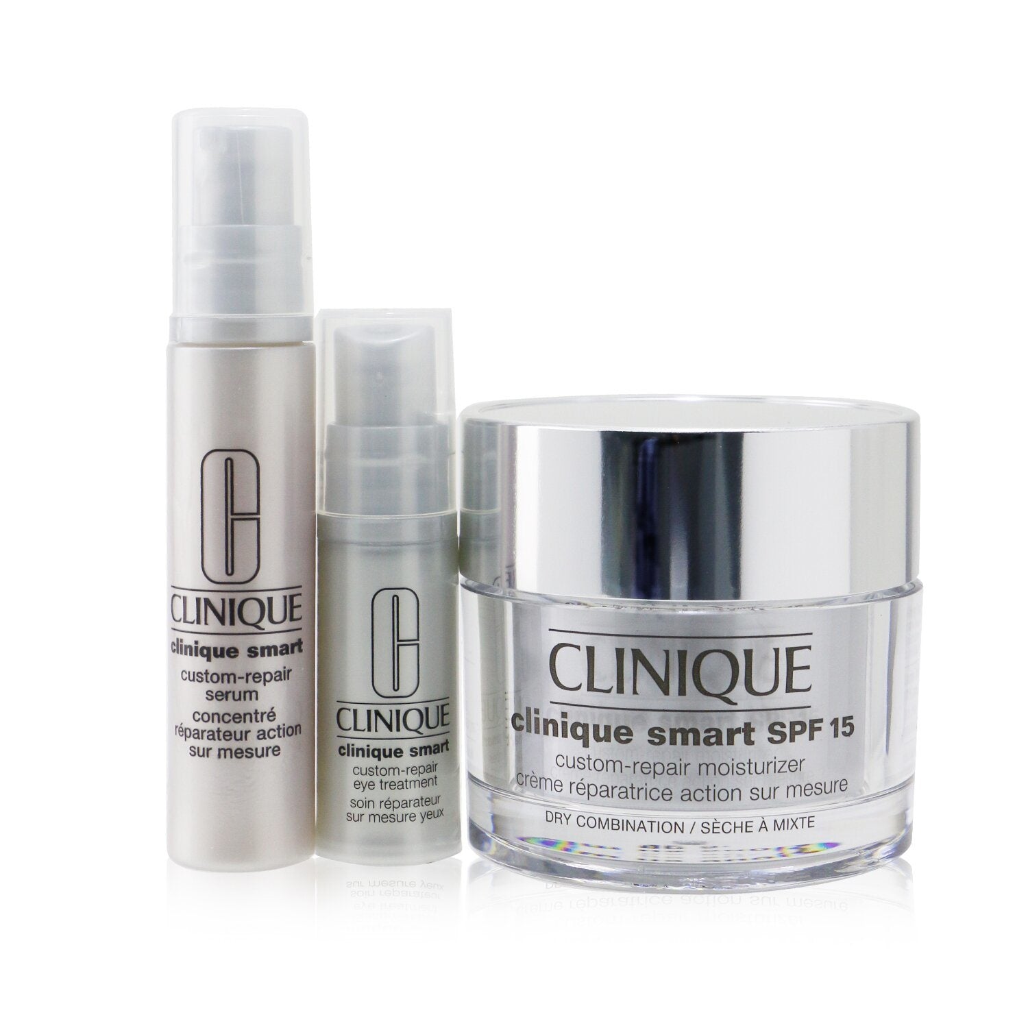 Clinique - Skincare Specialists Clinique Smart Custom-Repair Set: Moisturizer SPF 15 50ml + Serum 10ml + Eye Treatment 5ml - 3pcs - Beauty Nuova